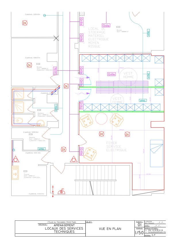 plan électricité théâtre