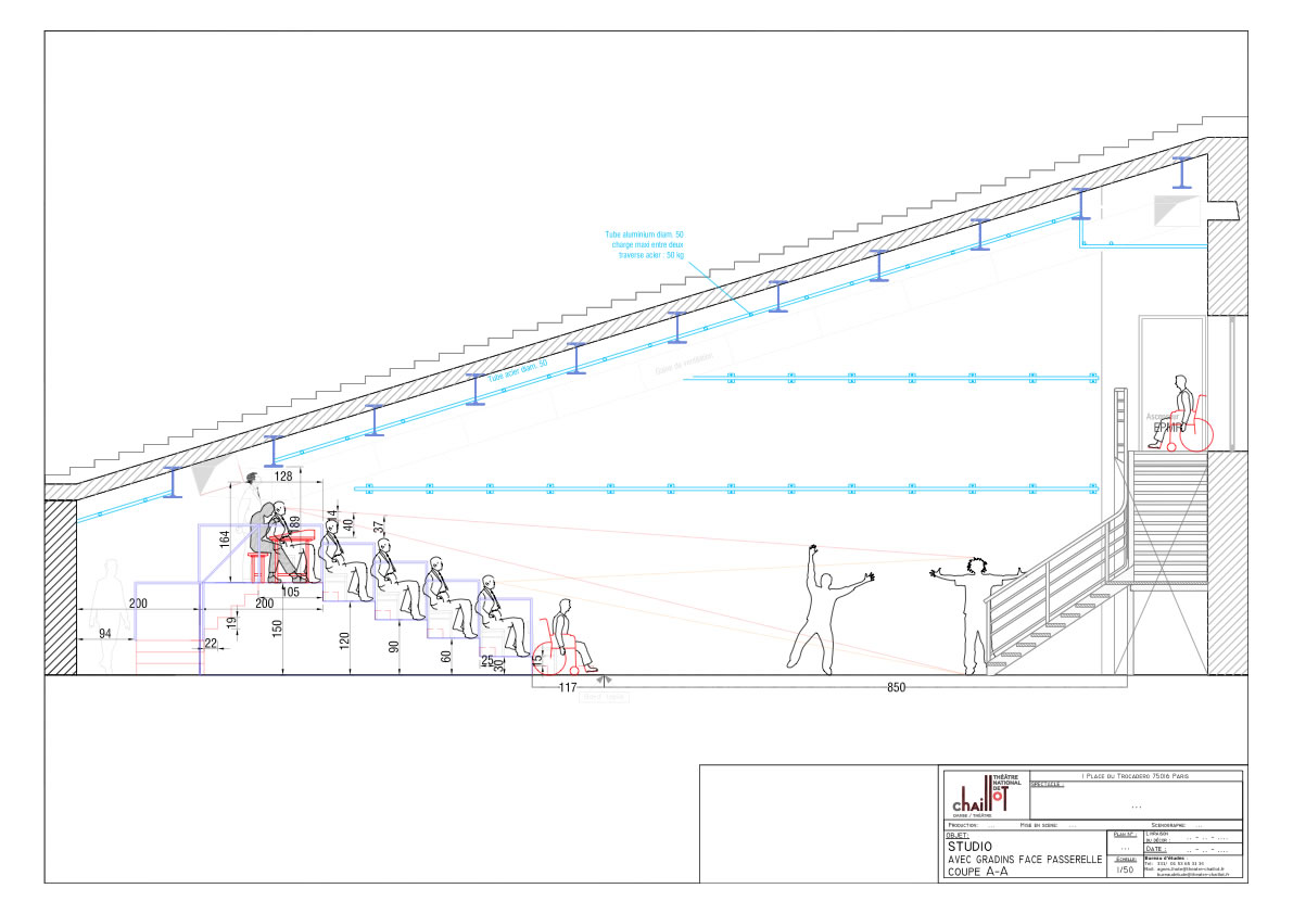 plan coupe architecture salle paris