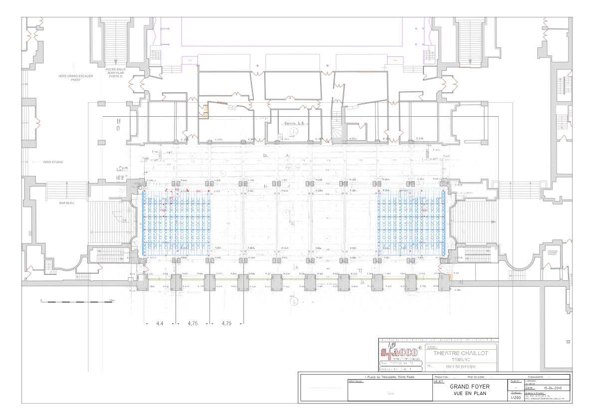 Plan tribune théâtre chaillot