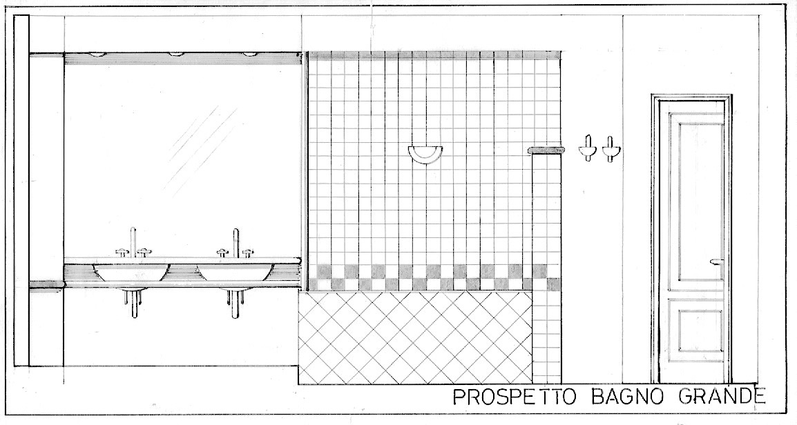 dessin salle de bain villa Ponte TResa